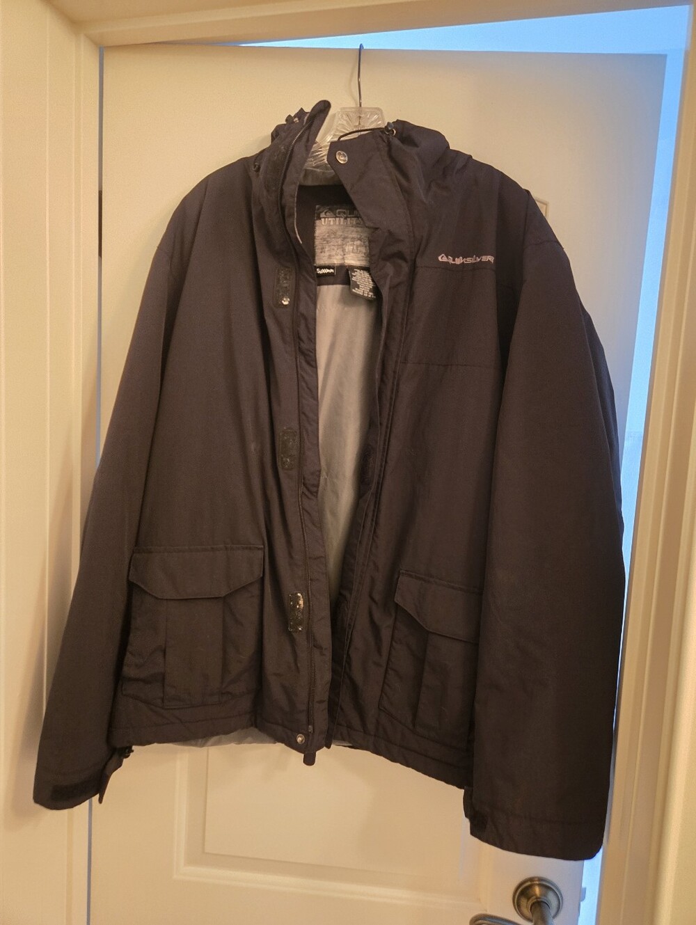 Quiksilver Men's Black Hooded Utility Ski Jacket